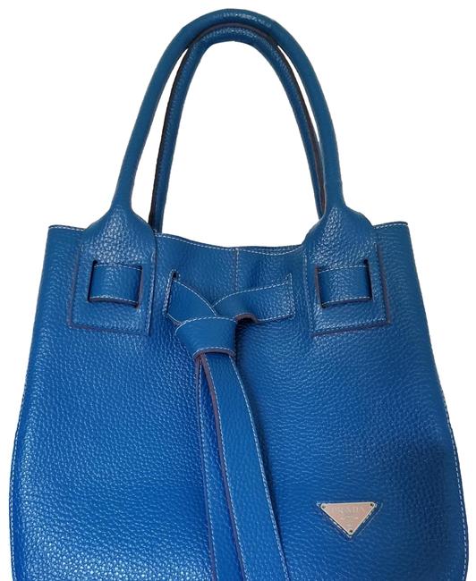Prada Purse Cobalt Blue Faux Leather Tote