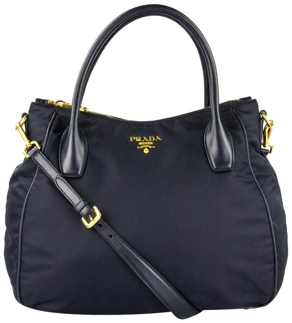 Prada Sacca 2 Manici Convertible Black Nylon Tote