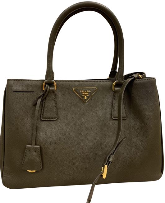 Prada Saffiano Army Green Leather Tote