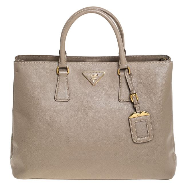 Prada Saffiano Beige Leather Tote