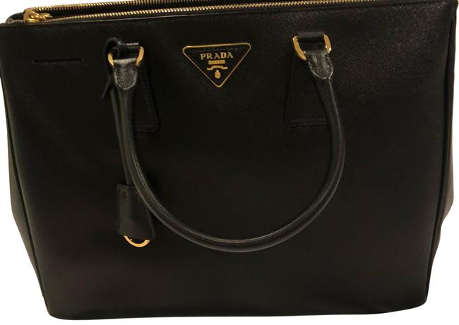 Prada Saffiano BlackNero Leather Tote