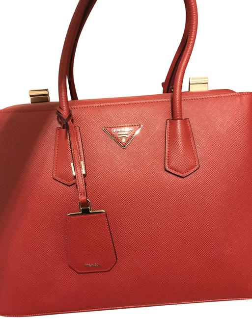 Prada Saffiano Cuir Fuoco Leather Tote