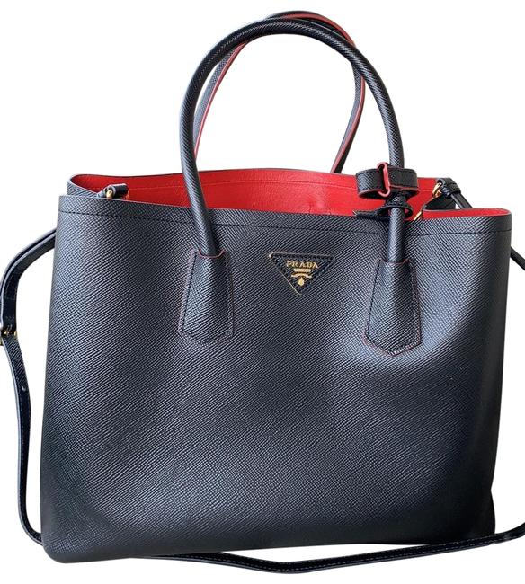 Prada Saffiano Cuirass Black Leather Tote