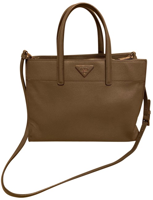 Prada Saffiano Grey Leather Tote