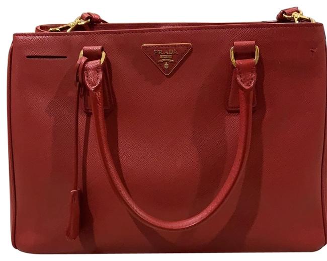 Prada Saffiano Red Leather Tote