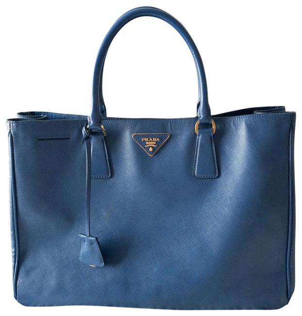 Prada Saffiano Royal Blue Leather Tote