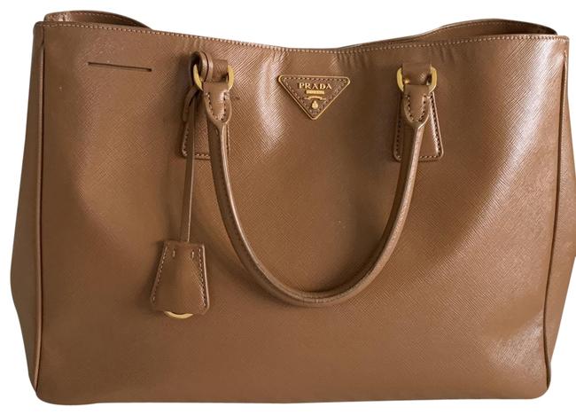 Prada Saffiano Tan Leather Tote