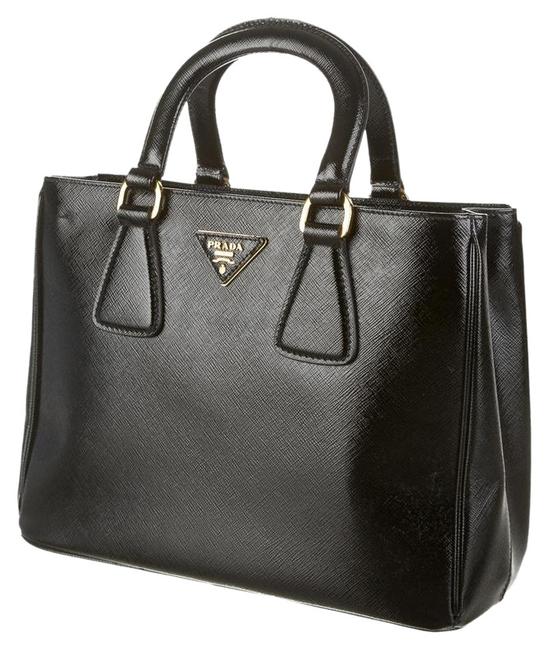 Prada Saffiano Vernice Interior Black Calf Leather Tote