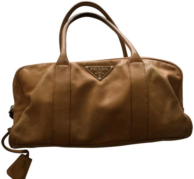 Prada Semitracolla Cognac Leather Tote