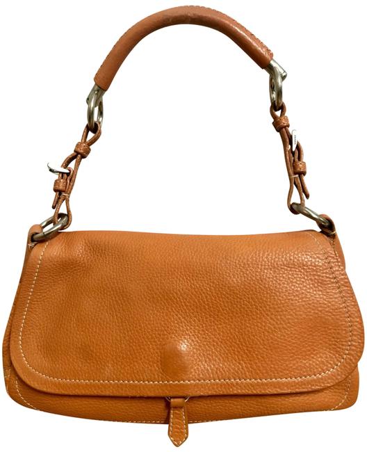Prada Vitello Daino Semitracolla Orange Leather Handbag Tote