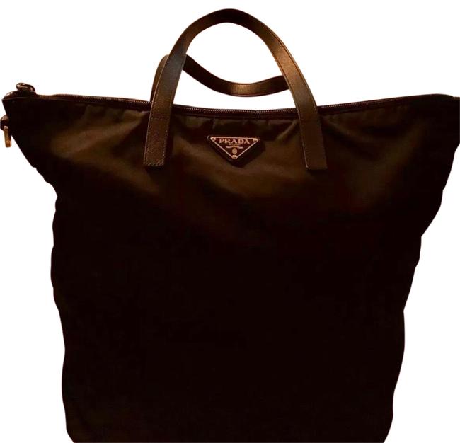 Prada Shopper NylonLeather Tote