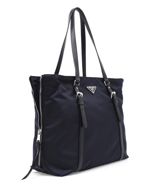 Prada Shopping Blue Nylon Tote