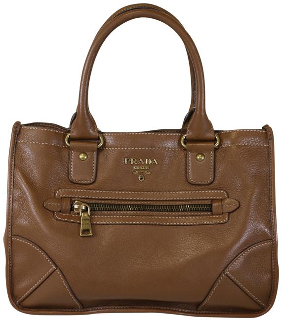 Prada Shopping Brown Leather Tote