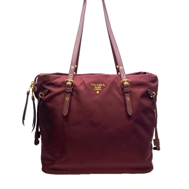 Prada Shopping Saffiano 1bg997 Burgundy Tessuto Nylon Tote