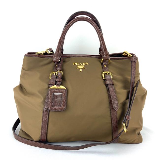 Prada Shopping TessutoVit.dai Tobacco Nylon Tote