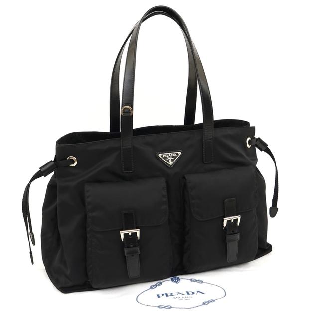 Prada Shopping Tessuto Black Nylon Tote