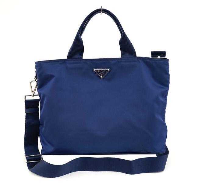 Prada Shopping Tessuto Blue Nylon Tote