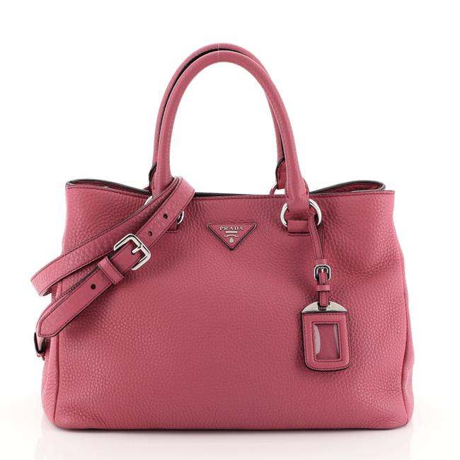 Prada Vitello Daino Shopping Convertible Medium Pink Leather Tote