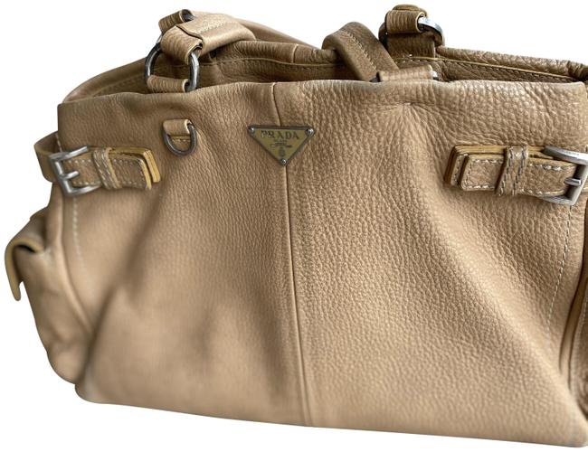 Prada Shoulder Bag Beige Leather Tote