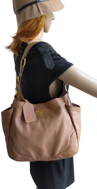 Prada Shoulder Bag Deerskin Cervo Leather Tote