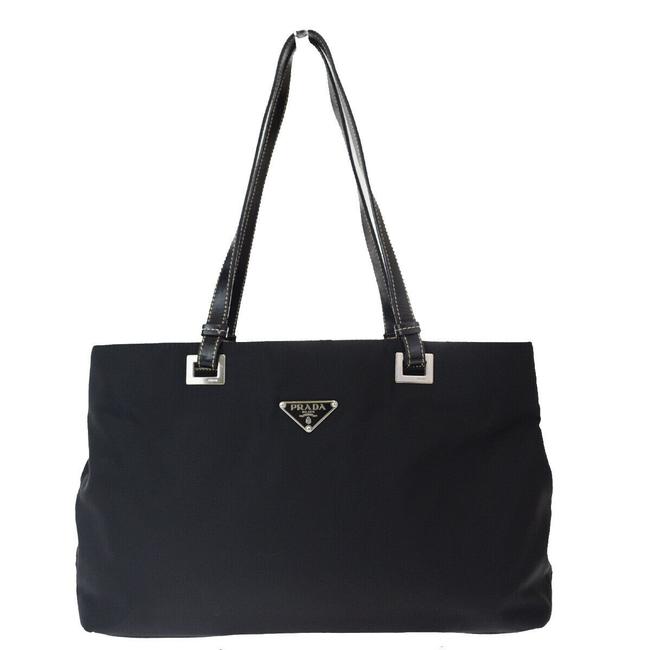 Prada Shoulder Bag Milano Purse Black Nylon Tote