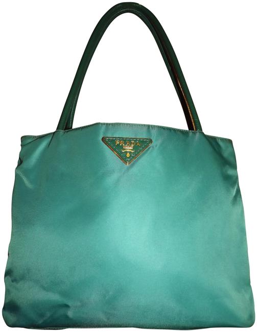 Prada Shoulder Bag Nice Teal Nylon Tote