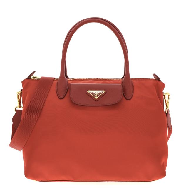 Prada Shoulder Bag Red Nylon Tote