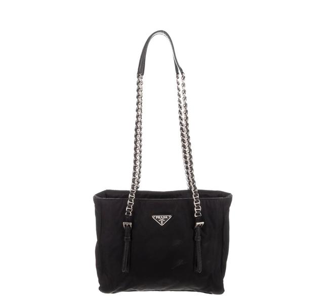 Prada Shoulder Bag Tessuto Acciaio Black Nylon Tote