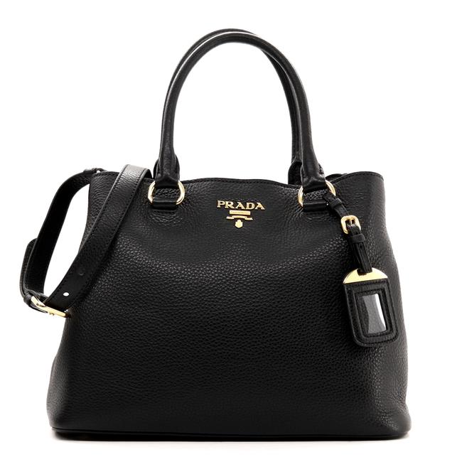 Prada Shoulder Bag Black Leather Tote