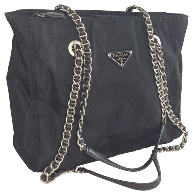 Prada Shoulder Black Nylon Tote