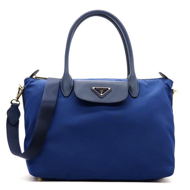 Prada Shoulder Bag Blue Nylon Tote