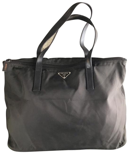 Prada Shoulder Computer Brown Nylon Tote