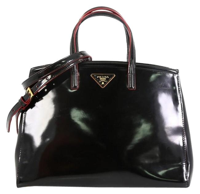 Prada Slim Convertible Spazzolato Medium Black Leather Tote