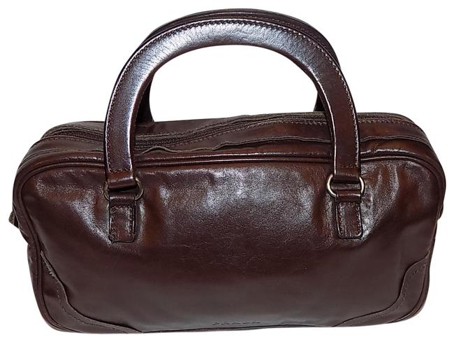 Prada Small Handbag Brown Lambskin Leather Tote