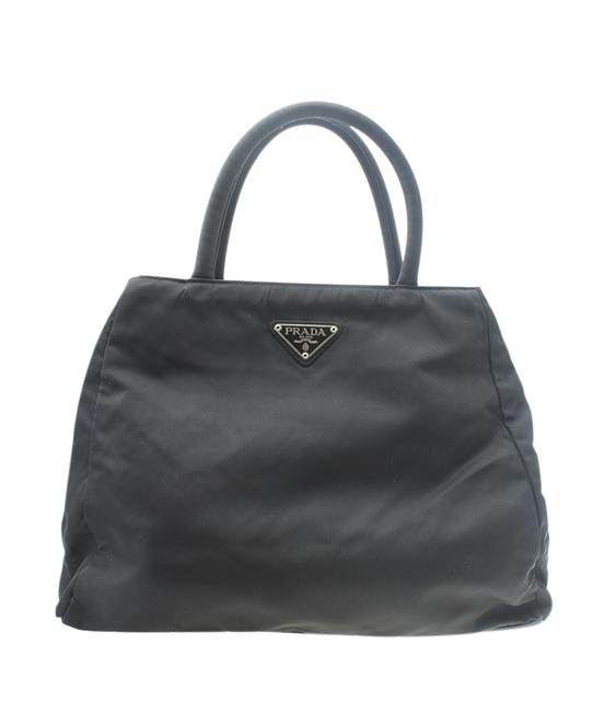 Prada Solid 181451 Black Nylon Tote