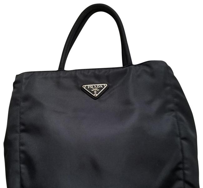 Prada Square Black Canvas Tote