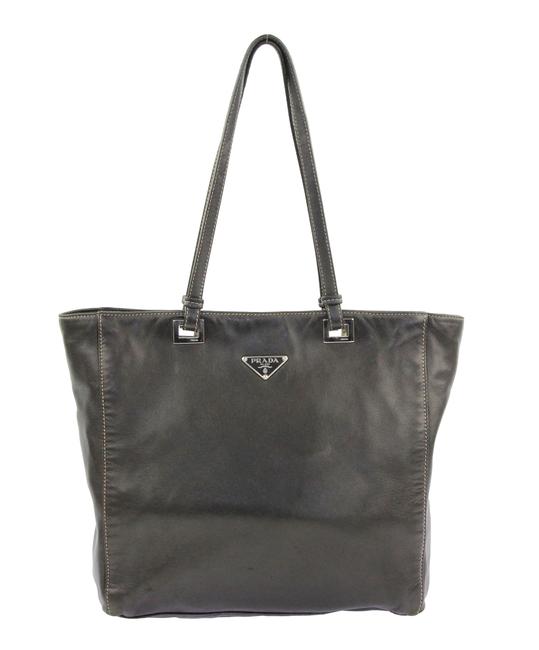 Prada Square Black Leather Tote