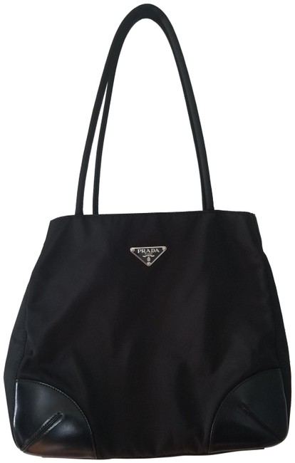 Prada Tesstuto Black Gg Canvas Tote