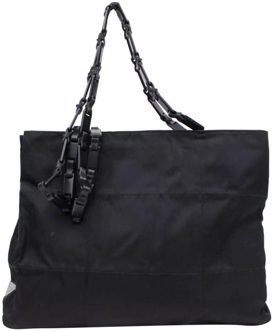 Prada Tessuto Chain Black Nylon Tote