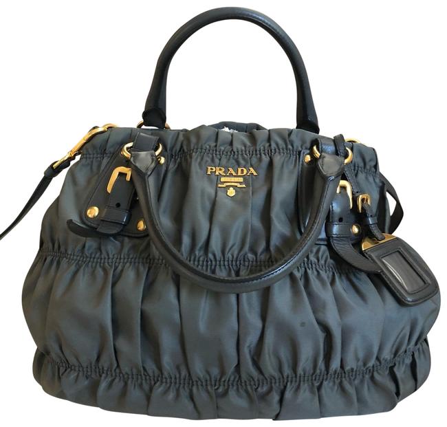 Prada Tessuto Gaufre Gray Nylon Tote