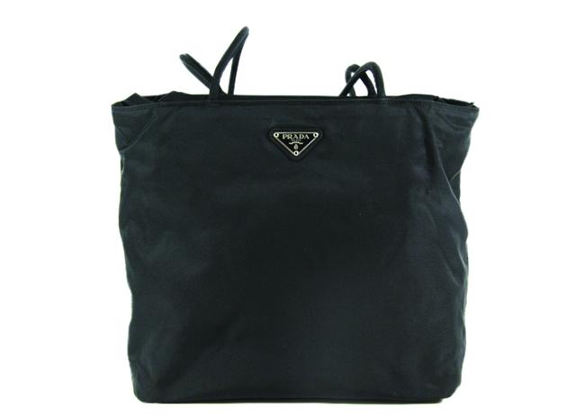 Prada Tessuto In Monogram Black Nylon Tote