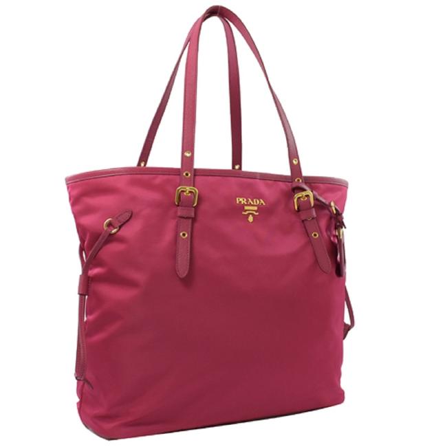 Prada Tessuto Saffian Shoulder 1bg997 Pink Nylon Tote