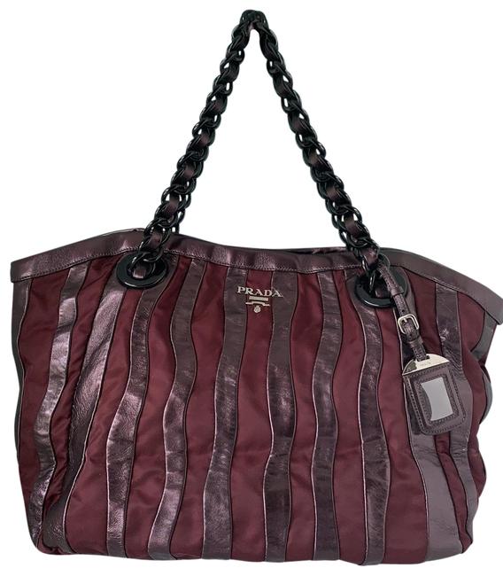 Prada Tessuto Striped Waves Chain Tote