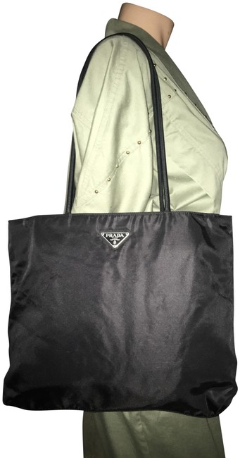 Prada Shoulder Bag Tessuto Waterproof Black Nylon Tote