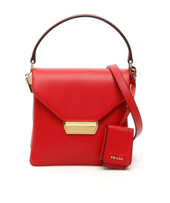 Prada Top Handle Bag New Cr Red Leather Tote