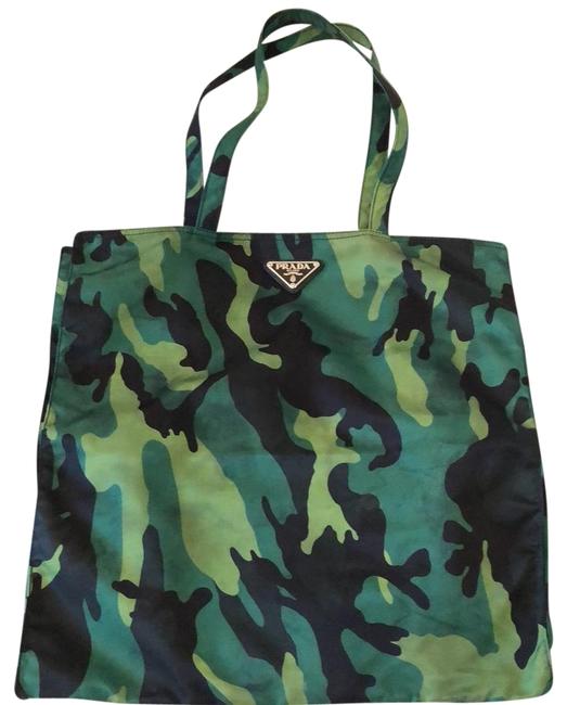 Prada Green Nylon Tote