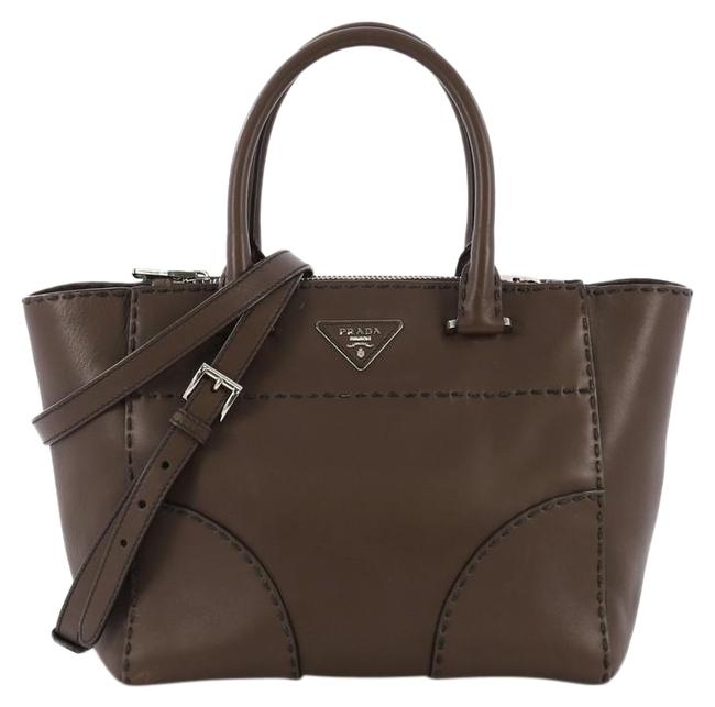Prada Twin Pocket Stitched City Calfskin Small Tote