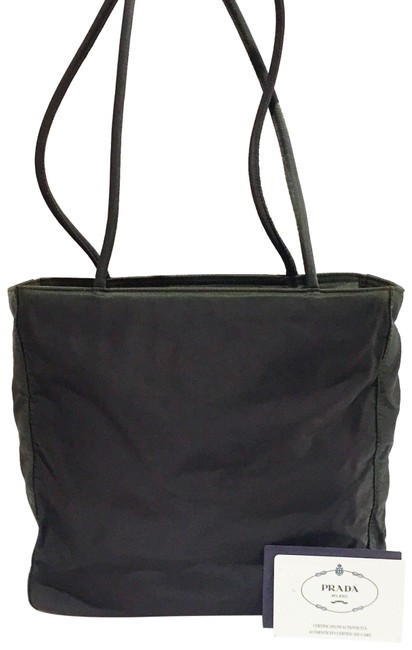 Prada Vintage Long Handle City Handbag Green Nylon Tote