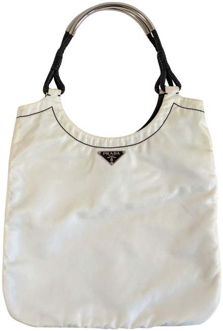Prada Vintage Tessuto Tao White Nylon Tote