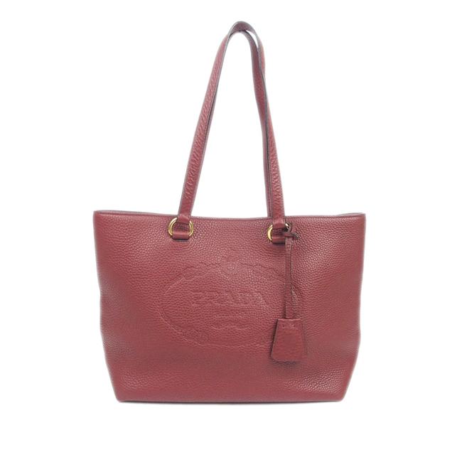 Prada Vitello Daino Bag Red Leather Tote